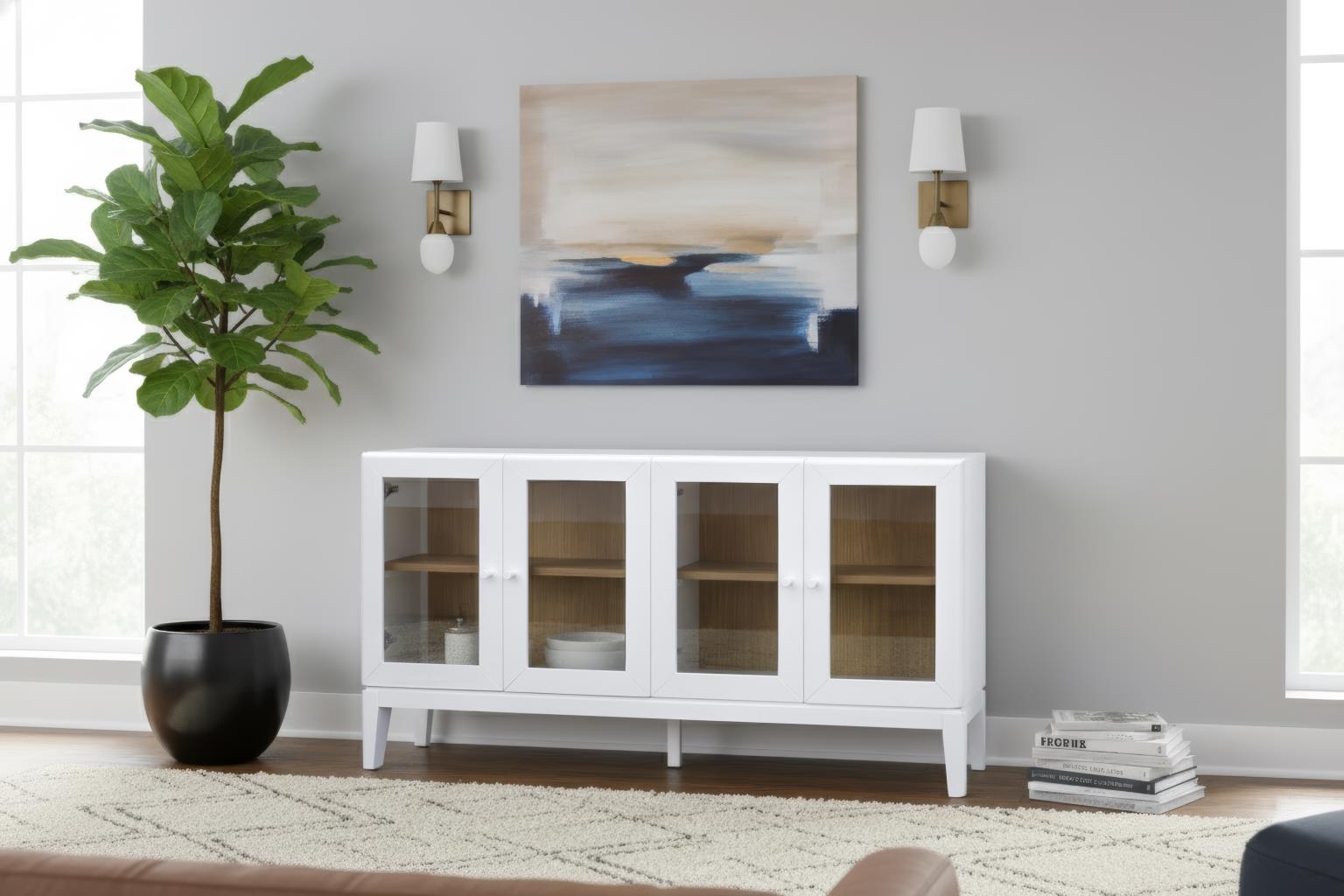 Palms Cabinets (White)