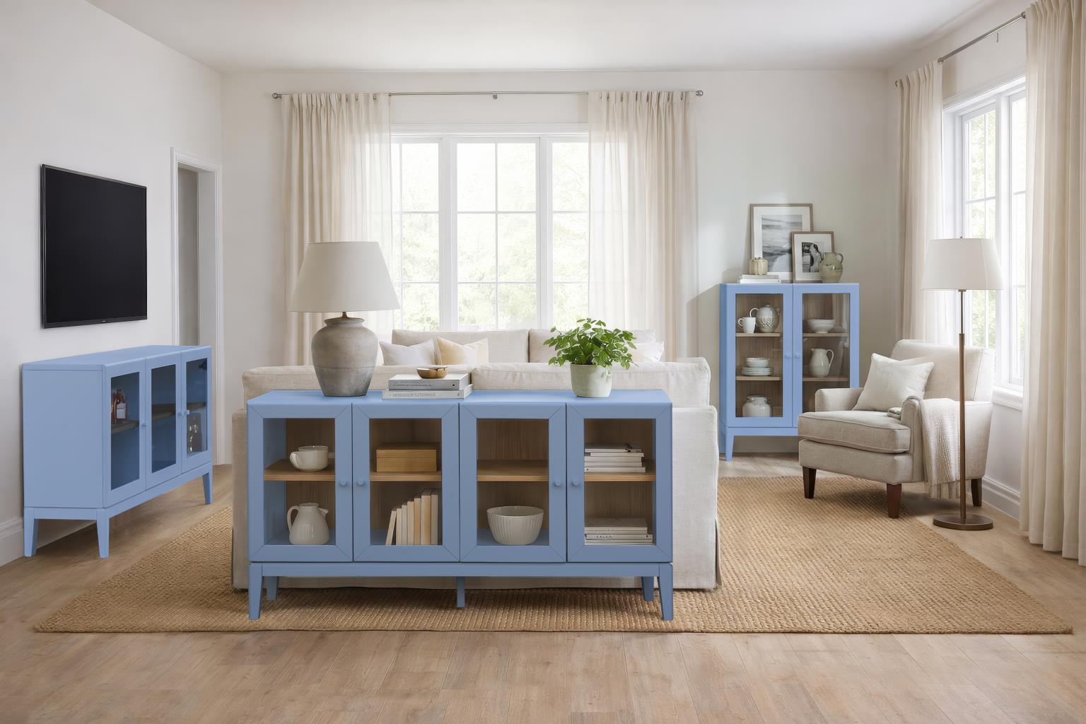Palms Cabinets (Powder Blue)