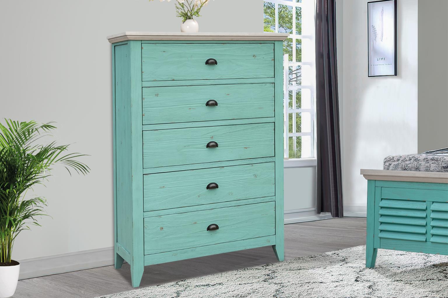 Rosalyn Bedside Chest (Ocean Green)