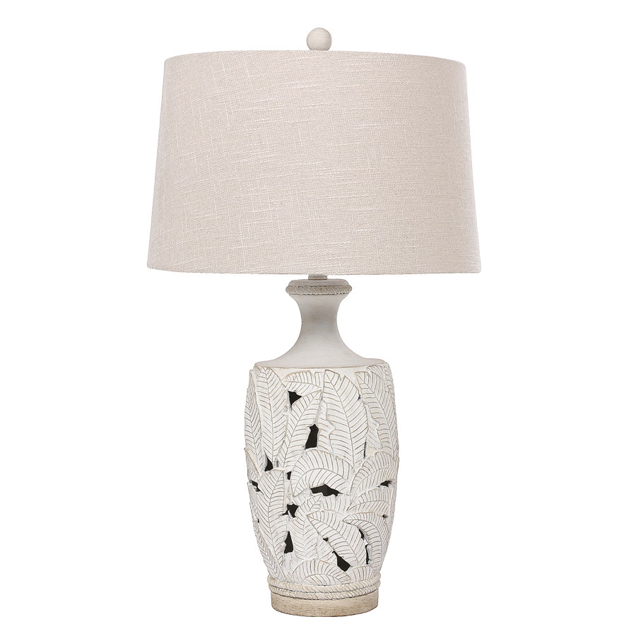 Tropical Table Lamp, Hard Round Shade