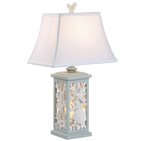 Accent Shell & Coral Night Light Table Lamp, Blue