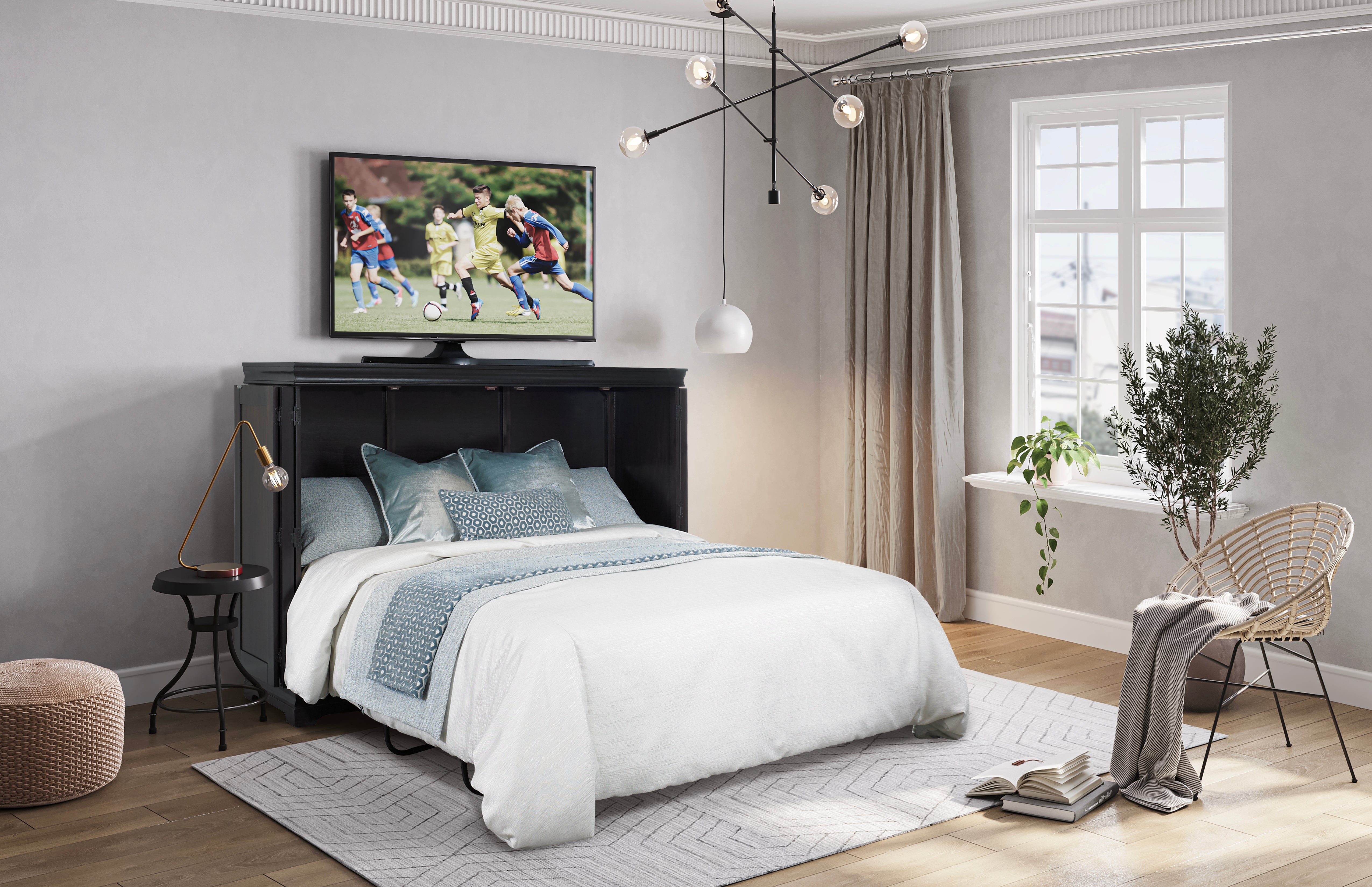 San Sebastian Cabinet Bed open with mattress | Atlantic Fine Furniture, Melbourne FL