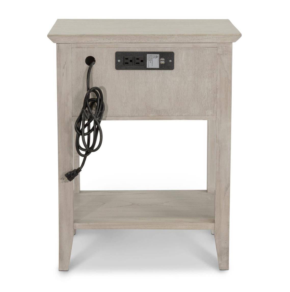 Ocean Isles 1 Drawer Woven Nightstand, Ocean Blue
