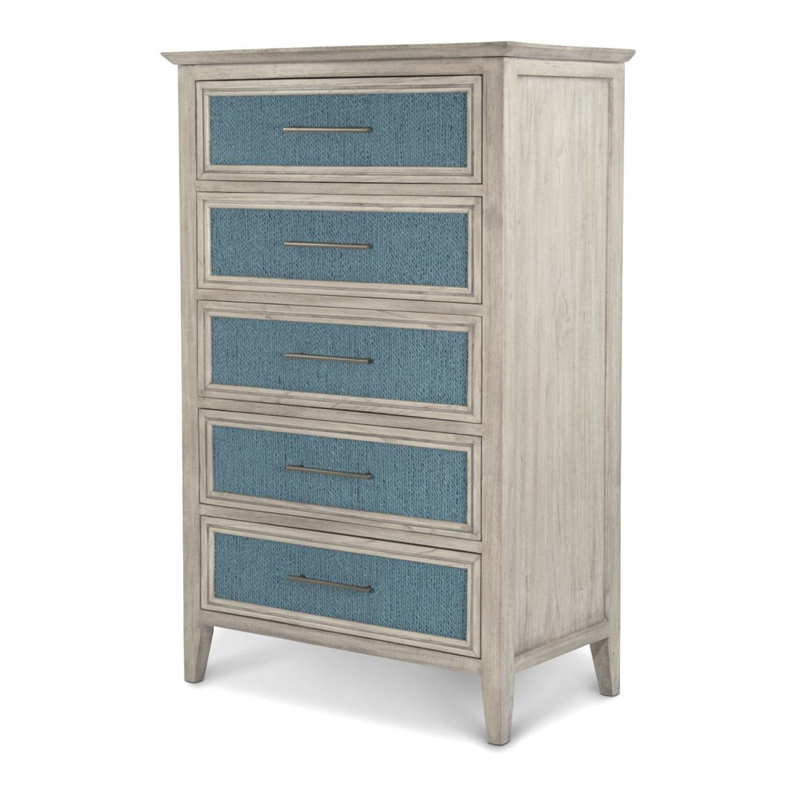 Ocean Isles 5 Drawer Woven Chest, Ocean Blue