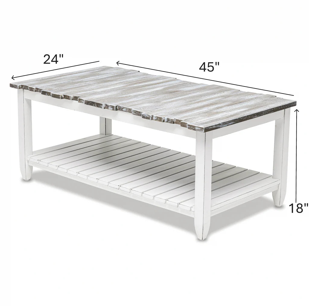 Picket Fence Coffee Table - Grey/Blanc - Atlantic Fine Furniture Melbourne FL