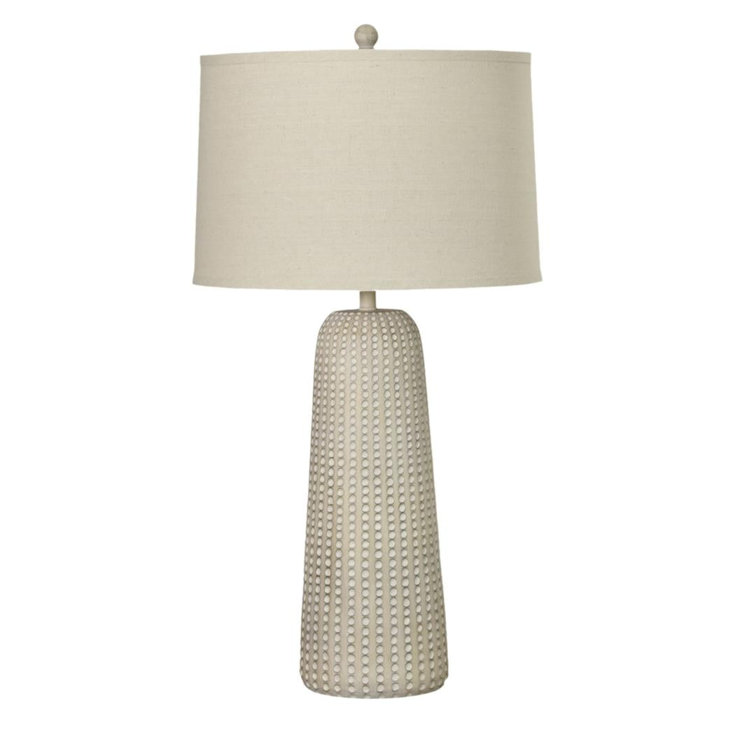 Marissa, 31" resin table lamp in beige finish, sold as 2pk