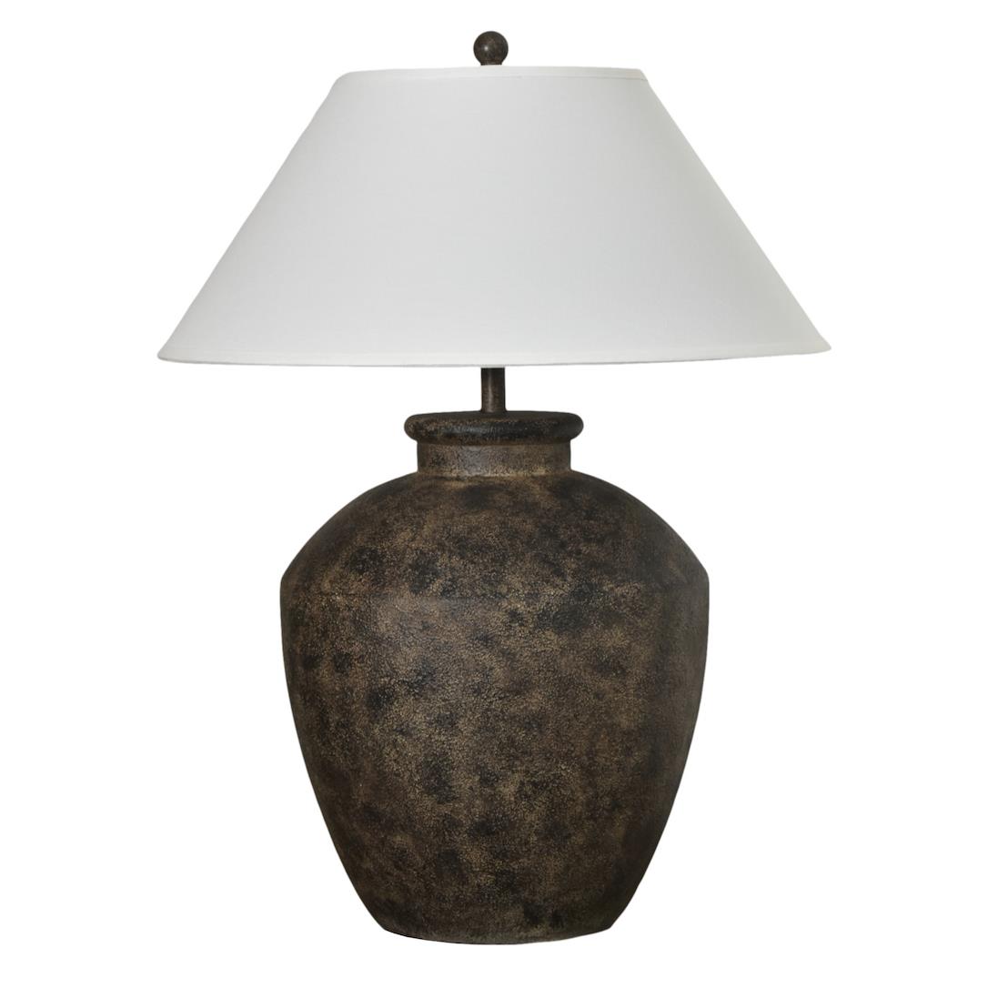 Terracotta, 30.5" resin table lamp in black finish, sold as 1pk