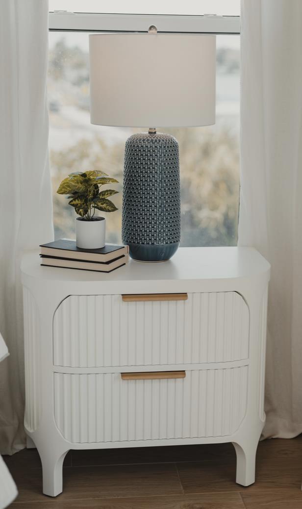 Montauk 2-Drawer Nightstand w/ Power. White Finish