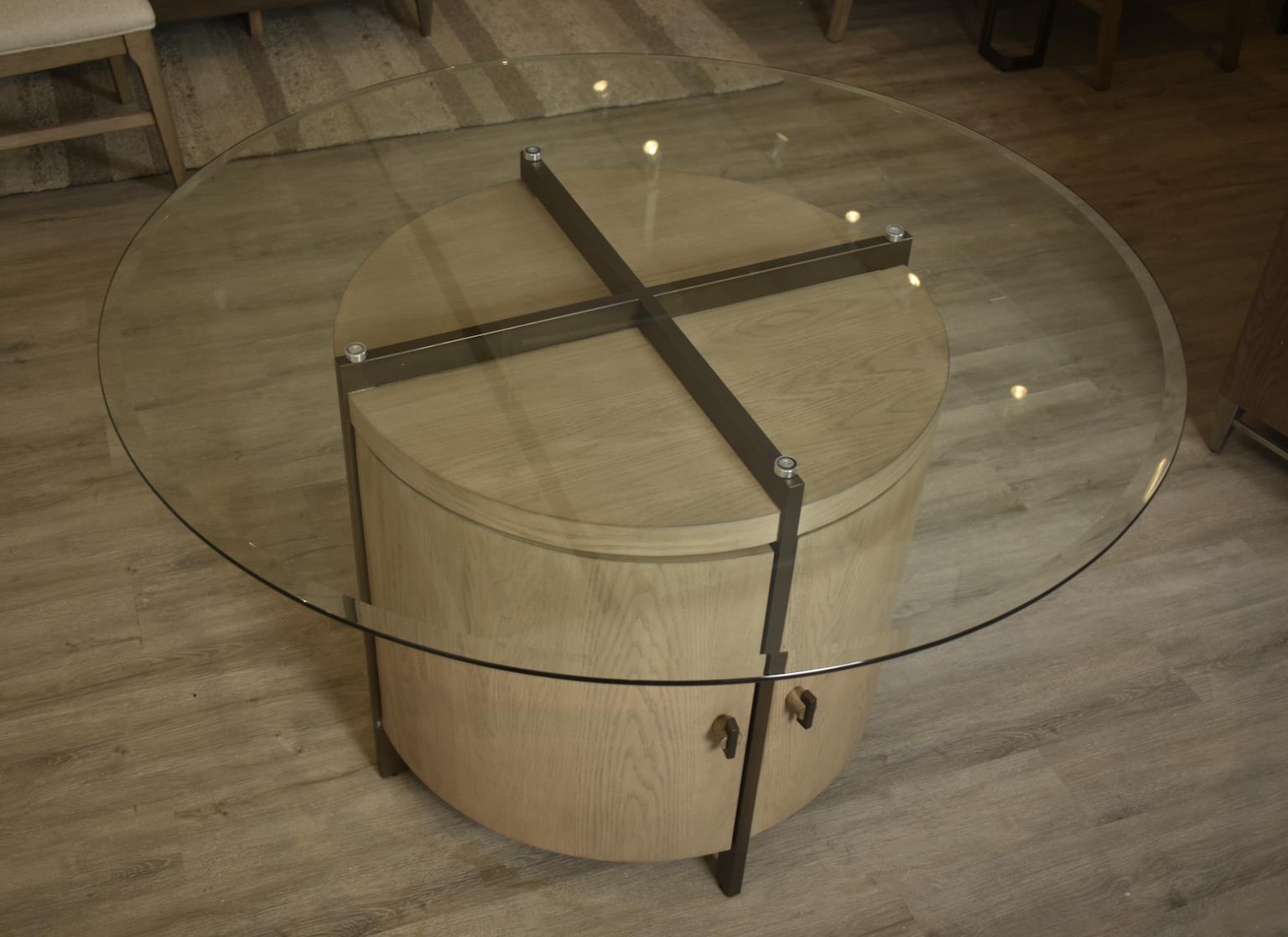 Rio Vista Round Dining Table Base. Muted Earth Tones and Clay Finish. Must order top for complete table