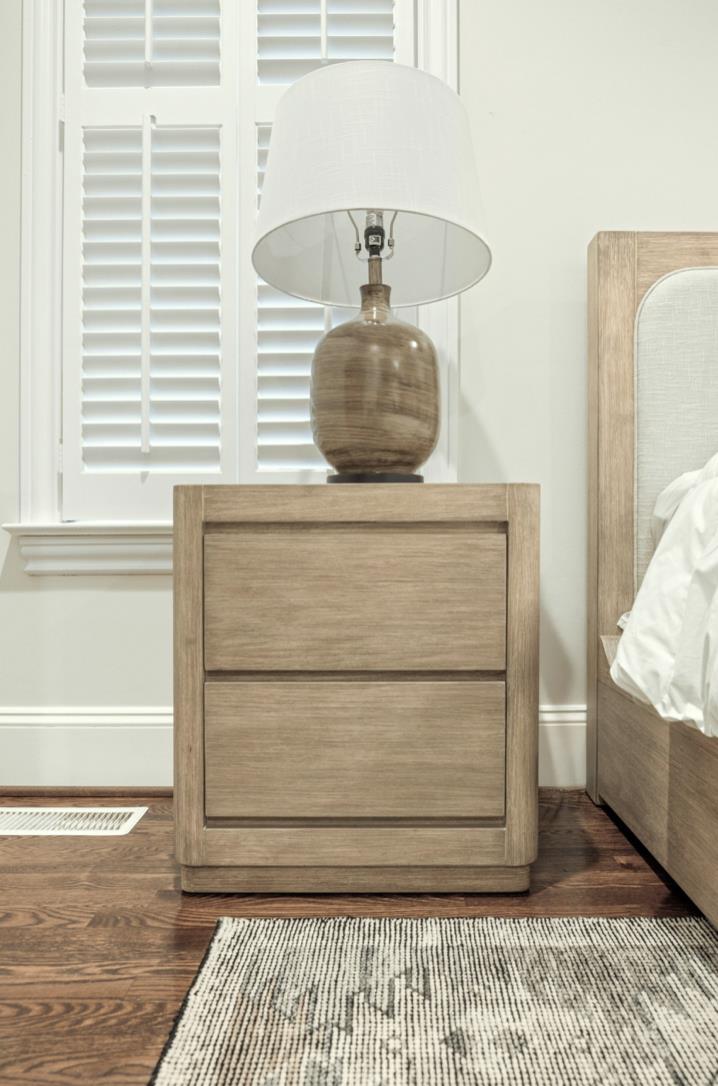 Hyde Park 2 Drawer Nightstand w/ Power. Weathered Natural Finish