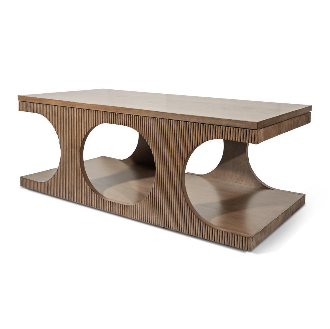Manhattan Valley Cocktail Table. Mappa Burl and Vintage Chestnut Finish