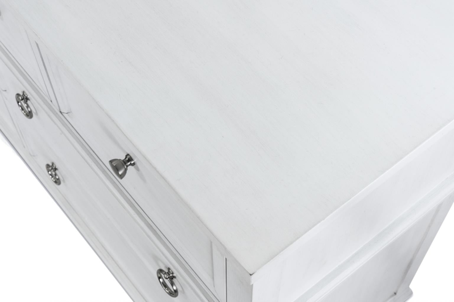 Point Breeze 7 Drawer Dresser. Fresh White Finish w/ Soft Grey Glaze