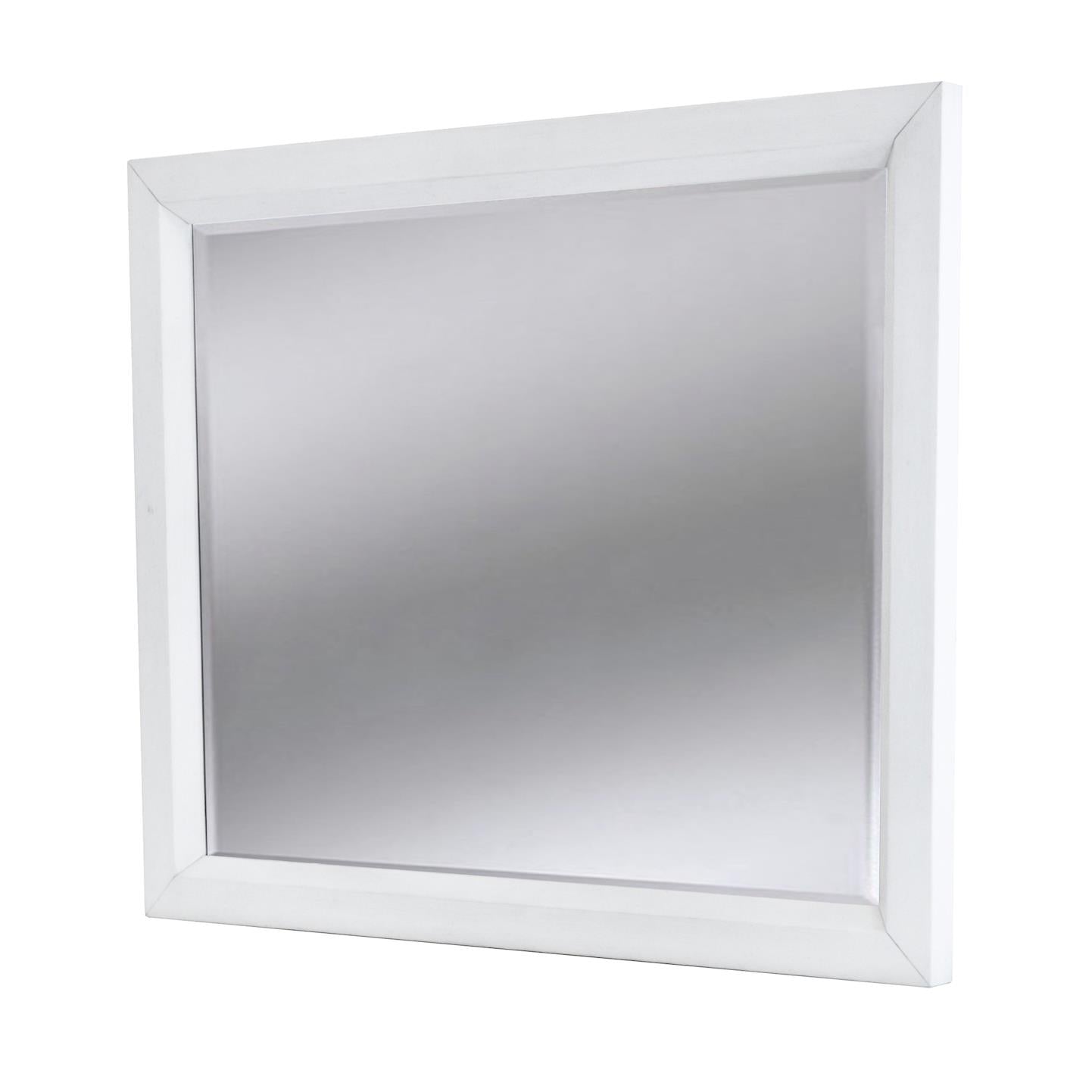 Point Breeze Mirror. Fresh White Finish w/ Soft Grey Glaze