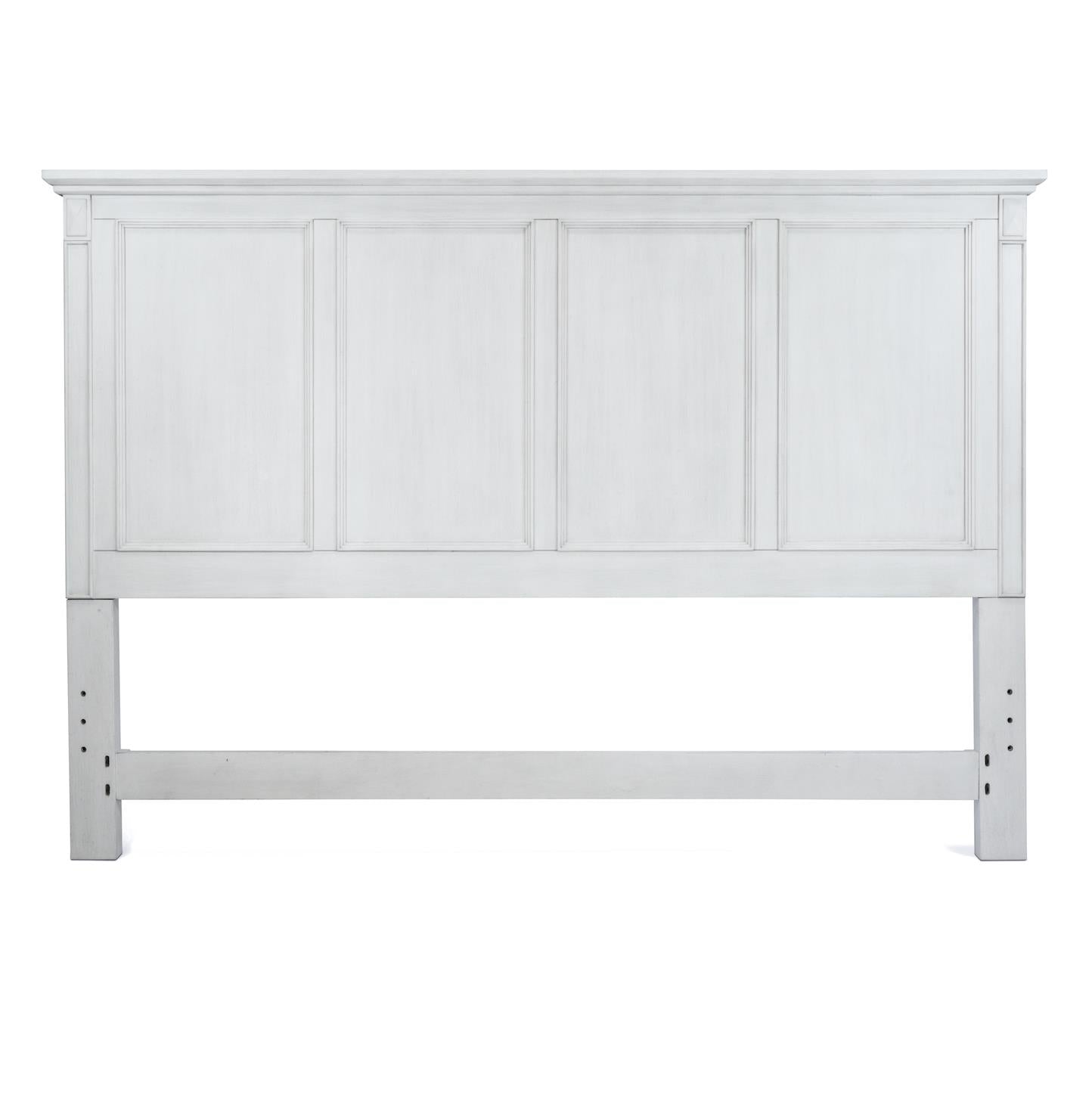Point Breeze Queen Headboard. Fresh White Finish w/ Soft Grey Glaze