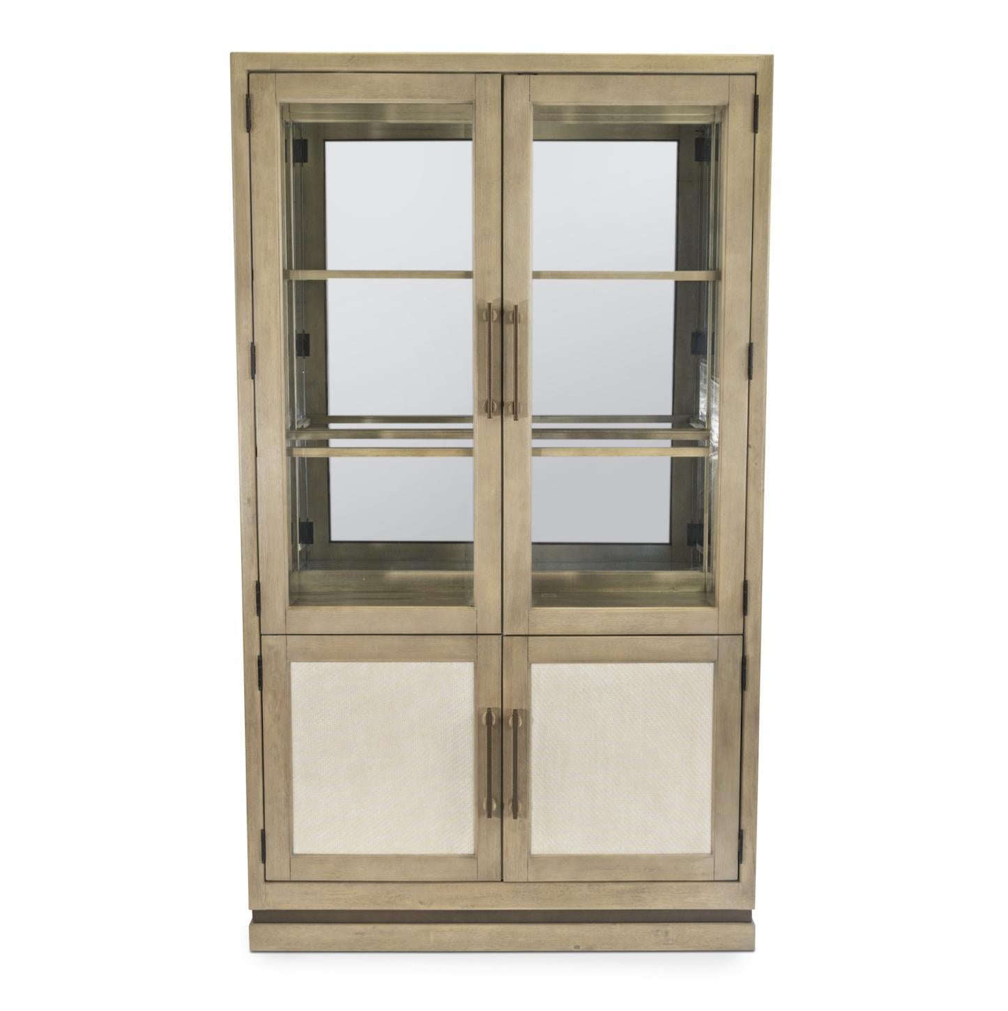Rio Vista Bunching Curio w/ reversible panels. Muted Earth Tones and Clay Finish