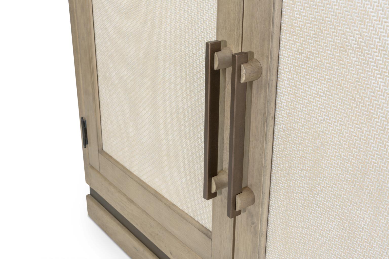 Rio Vista Bunching Curio w/ reversible panels. Muted Earth Tones and Clay Finish