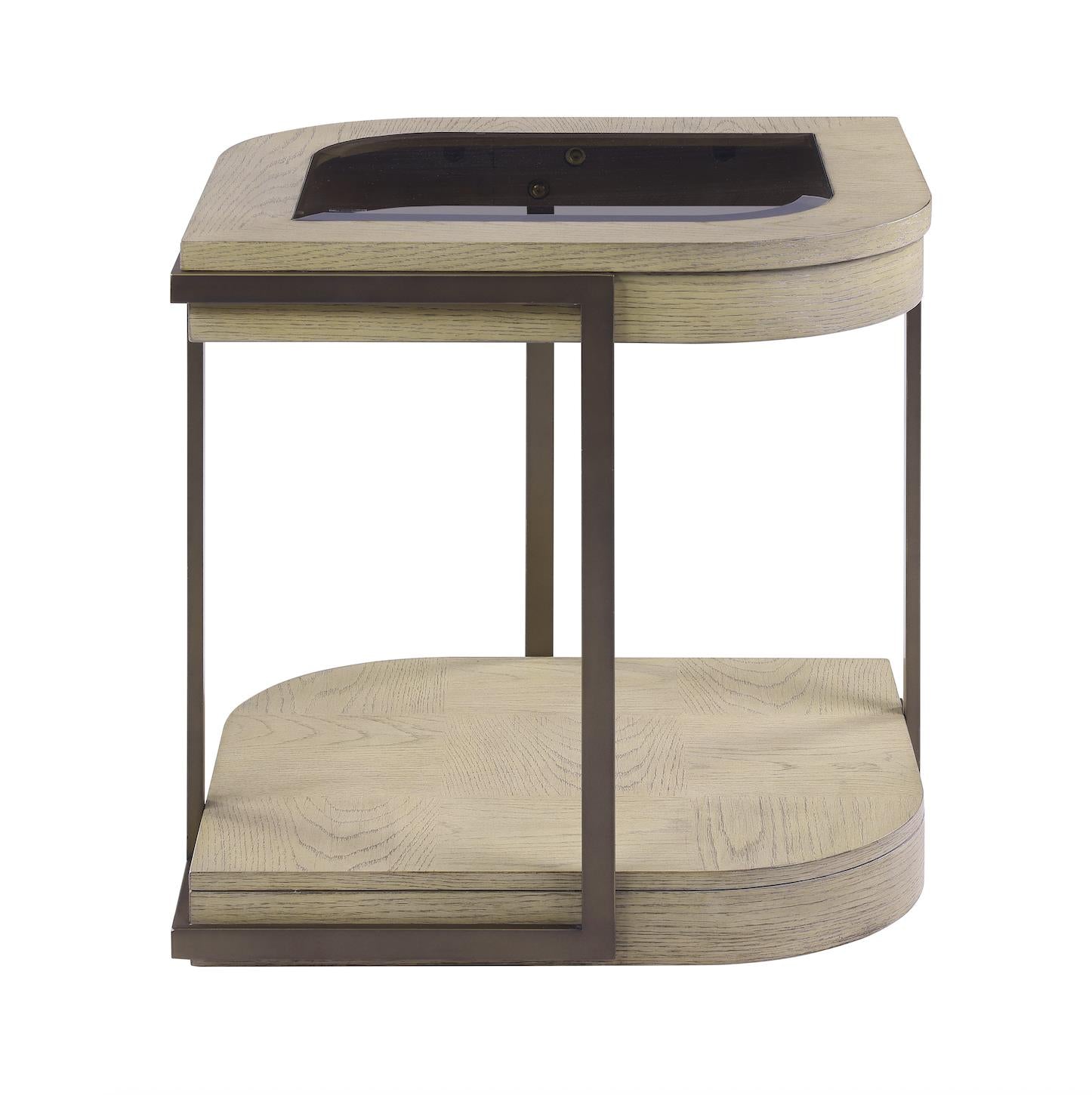 Rio Vista End Table. Muted Earth Tones and Clay Finish