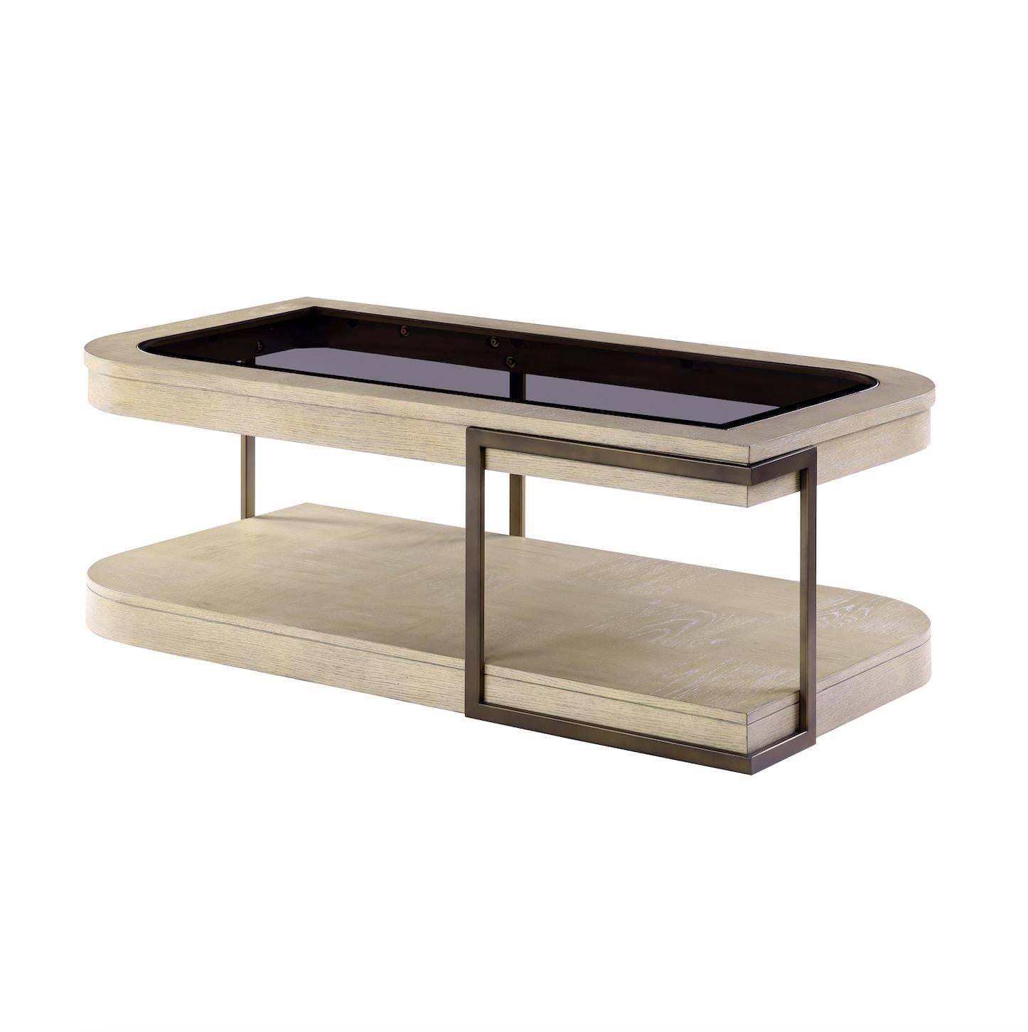 Rio Vista Cocktail Table w/ Casters. Muted Earth Tones and Clay Finish