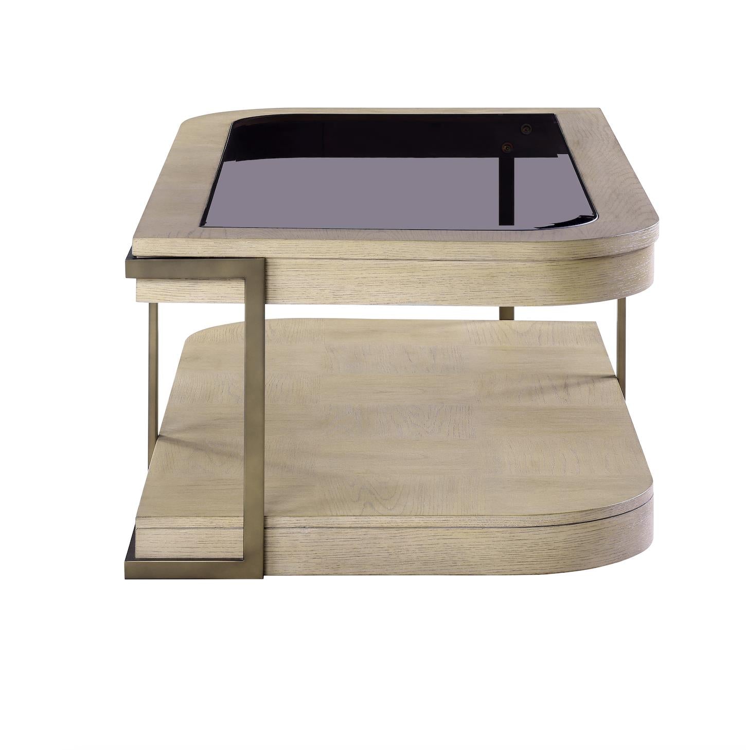 Rio Vista Cocktail Table w/ Casters. Muted Earth Tones and Clay Finish