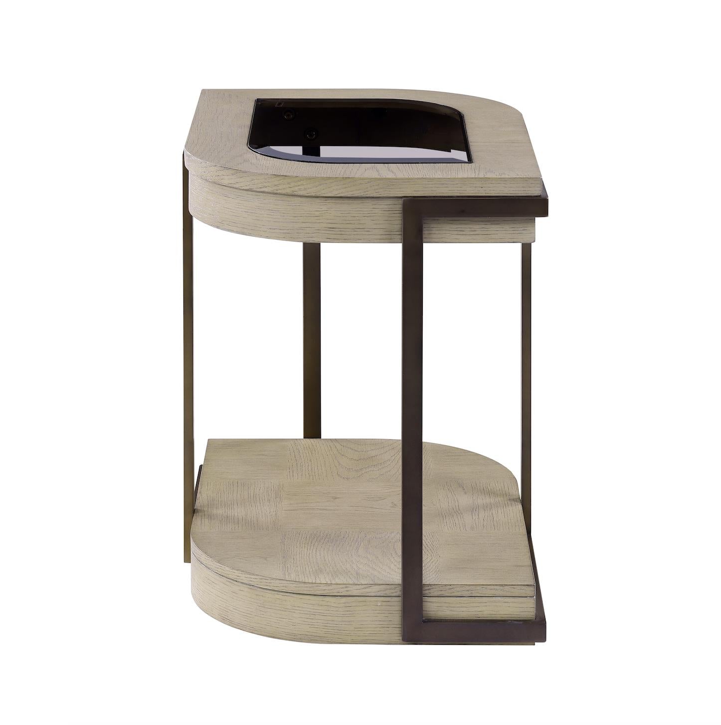 Rio Vista Chairside Table. Muted Earth Tones and Clay Finish