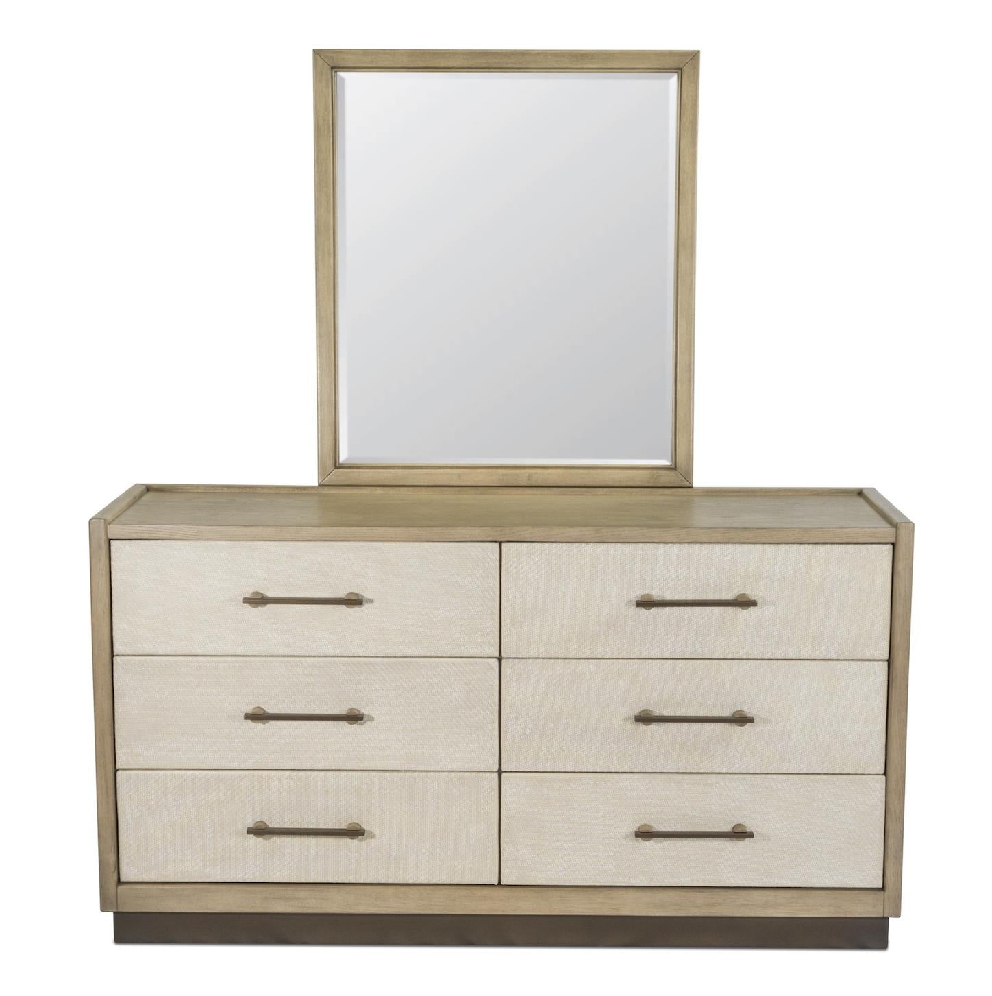 Rio Vista Woven 6 Drawer Dresser. Muted Earth Tones and Clay Finish