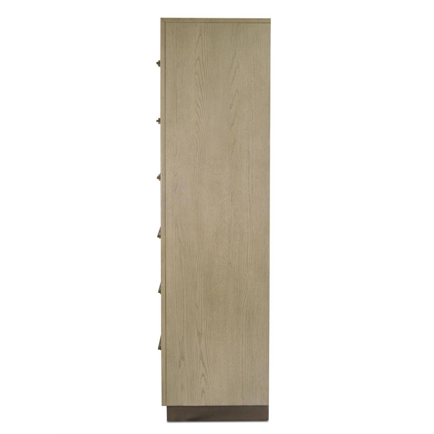 Rio Vista Woven Mirrored Door Chest. Muted Earth Tones and Clay Finish