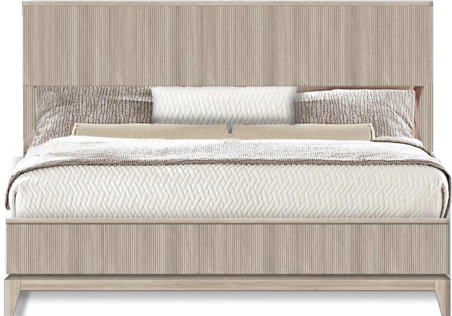 Manhattan Valley King Footboard and Slats. Mappa Burl Light Finish