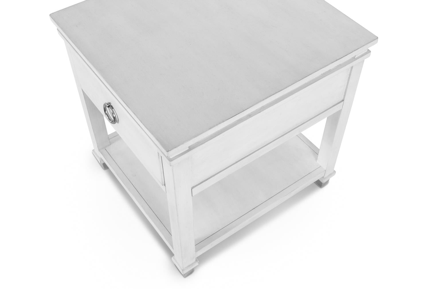 Point Breeze 1-Drawer End Table. Fresh White Finish