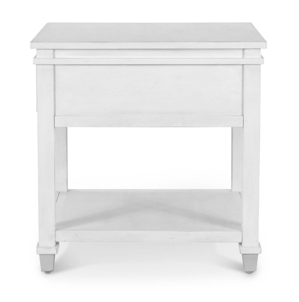 Point Breeze 1-Drawer End Table. Fresh White Finish