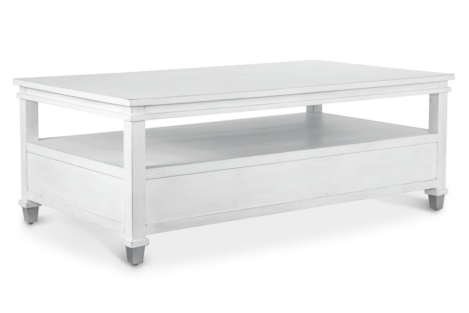 Point Breeze 2-Drawer Cocktail Table. Fresh White Finish