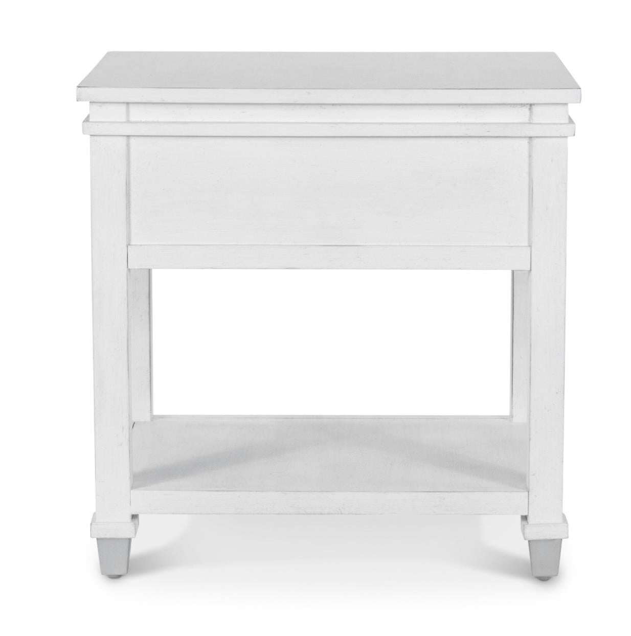 Point Breeze 1-Drawer Chairside Table. Fresh White Finish