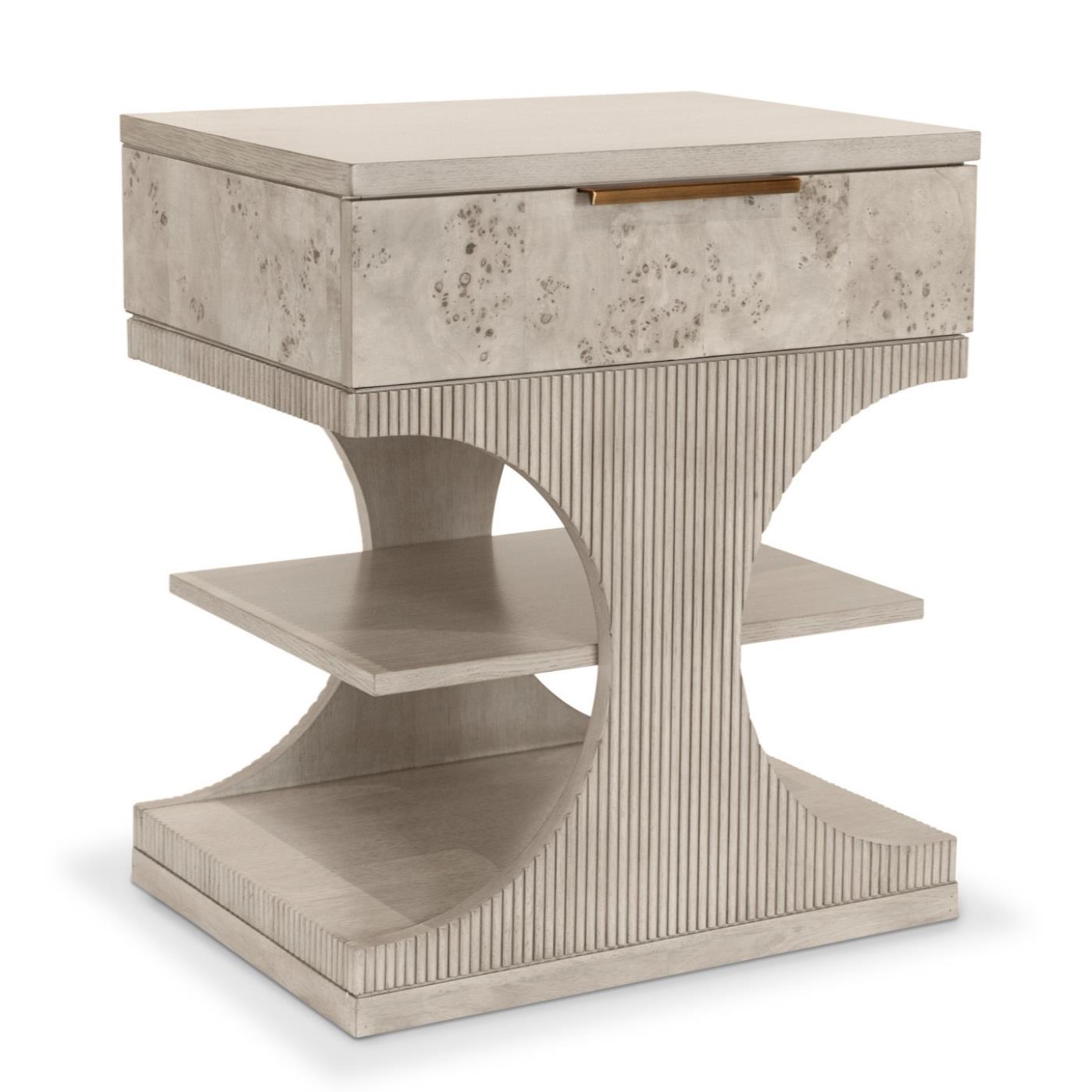 Manhattan Valley 1 Drawer Accent Nightstand Mappa Burl and