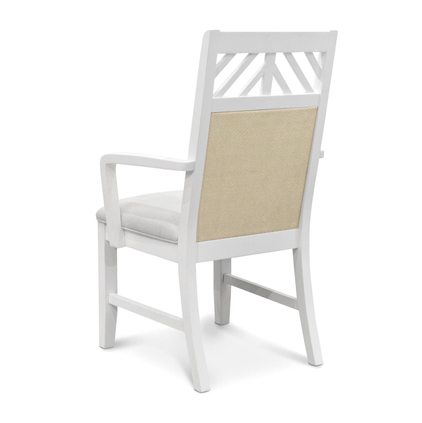 Miramar Arm Chair (2pk; priced individually). Sand and Stark White Finish