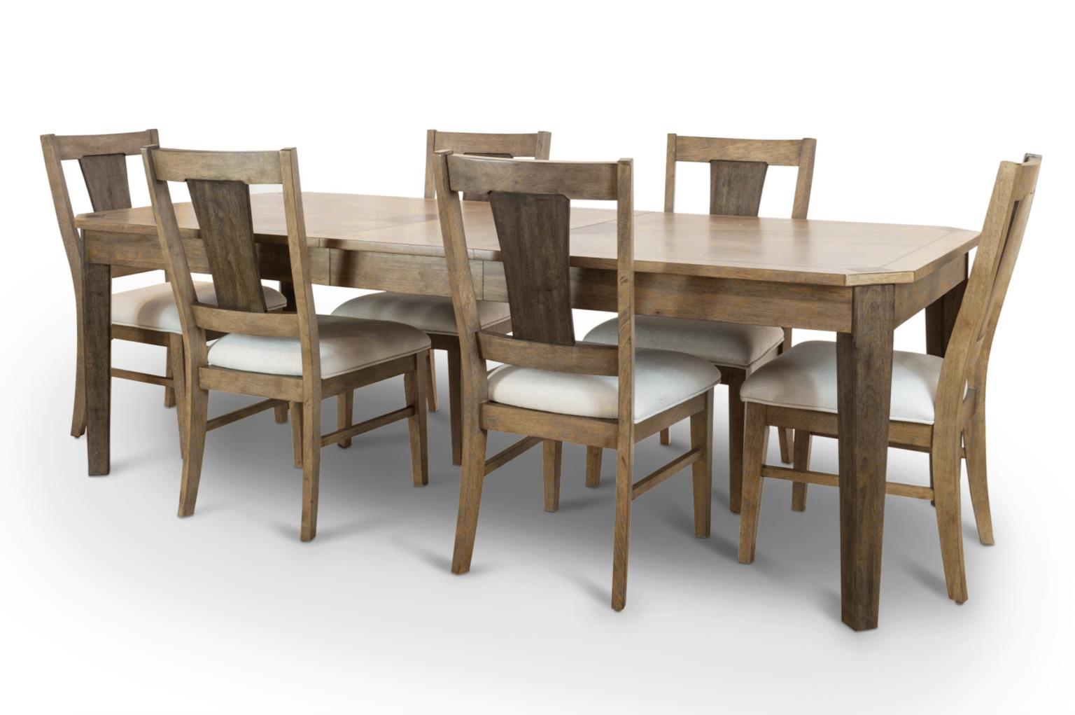 Sun Haven Rectangular Dining Table w/ Self Storing Leaf (78"-96"). Oak and Walnut Finish