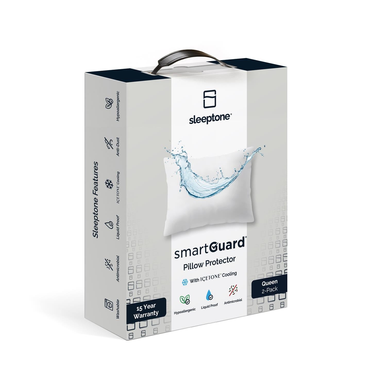 Waterproof Smartguard Premium Pillow Protectors with Icetone - - White