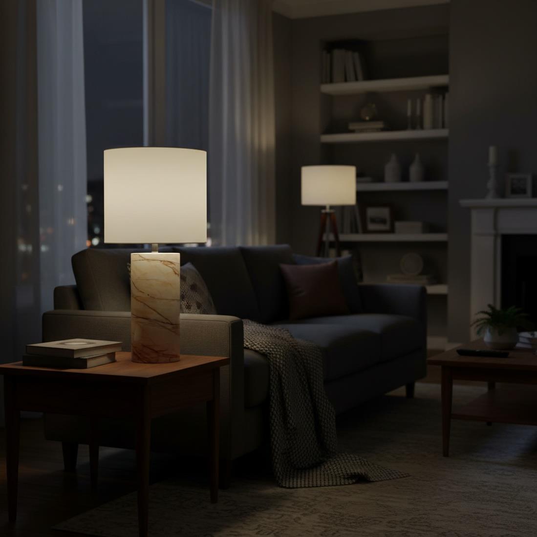 Tranquil, 26" Table Lamp (2pk). Caramel Vein finish