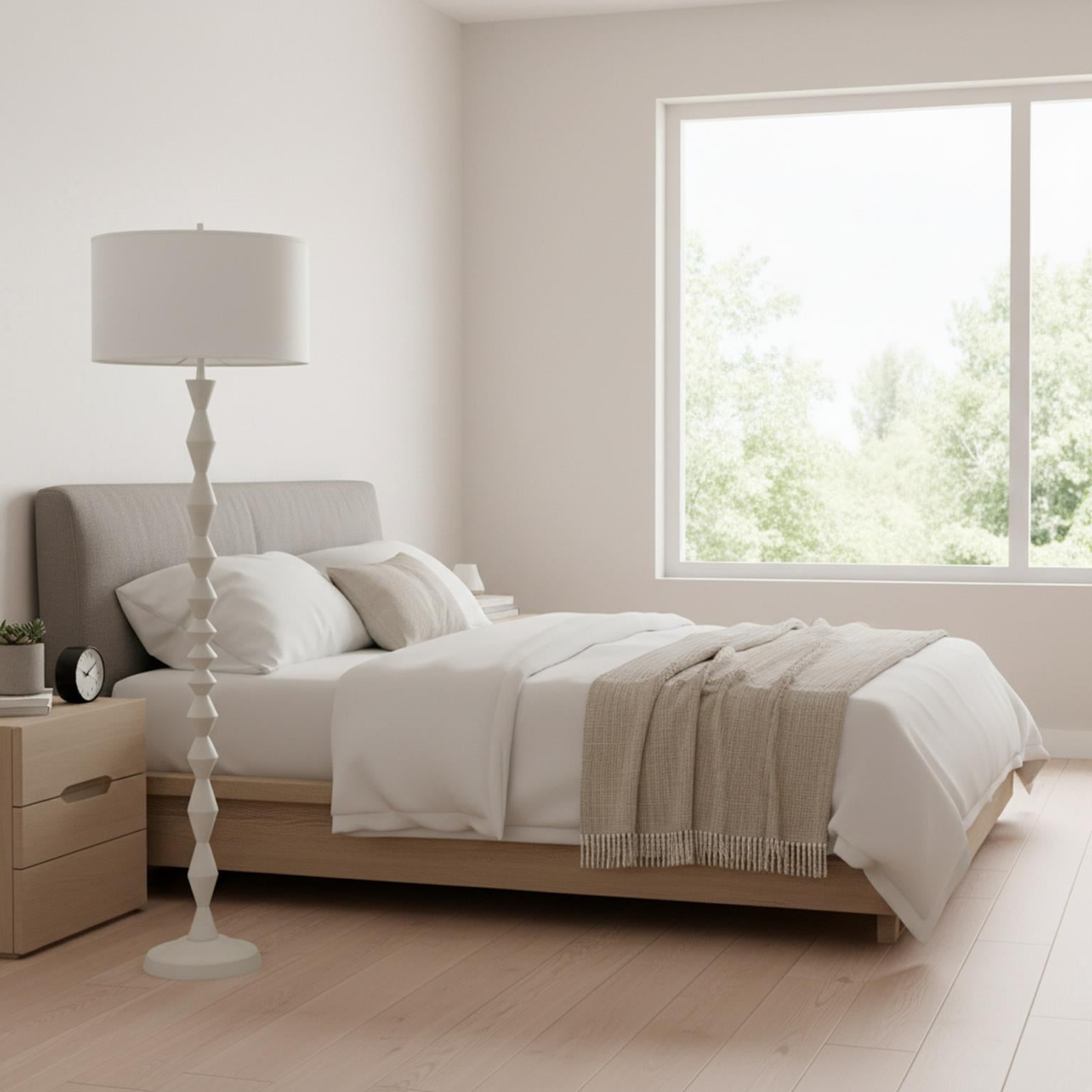 Zenith, 66" white floor lamp, sold as 1pk
