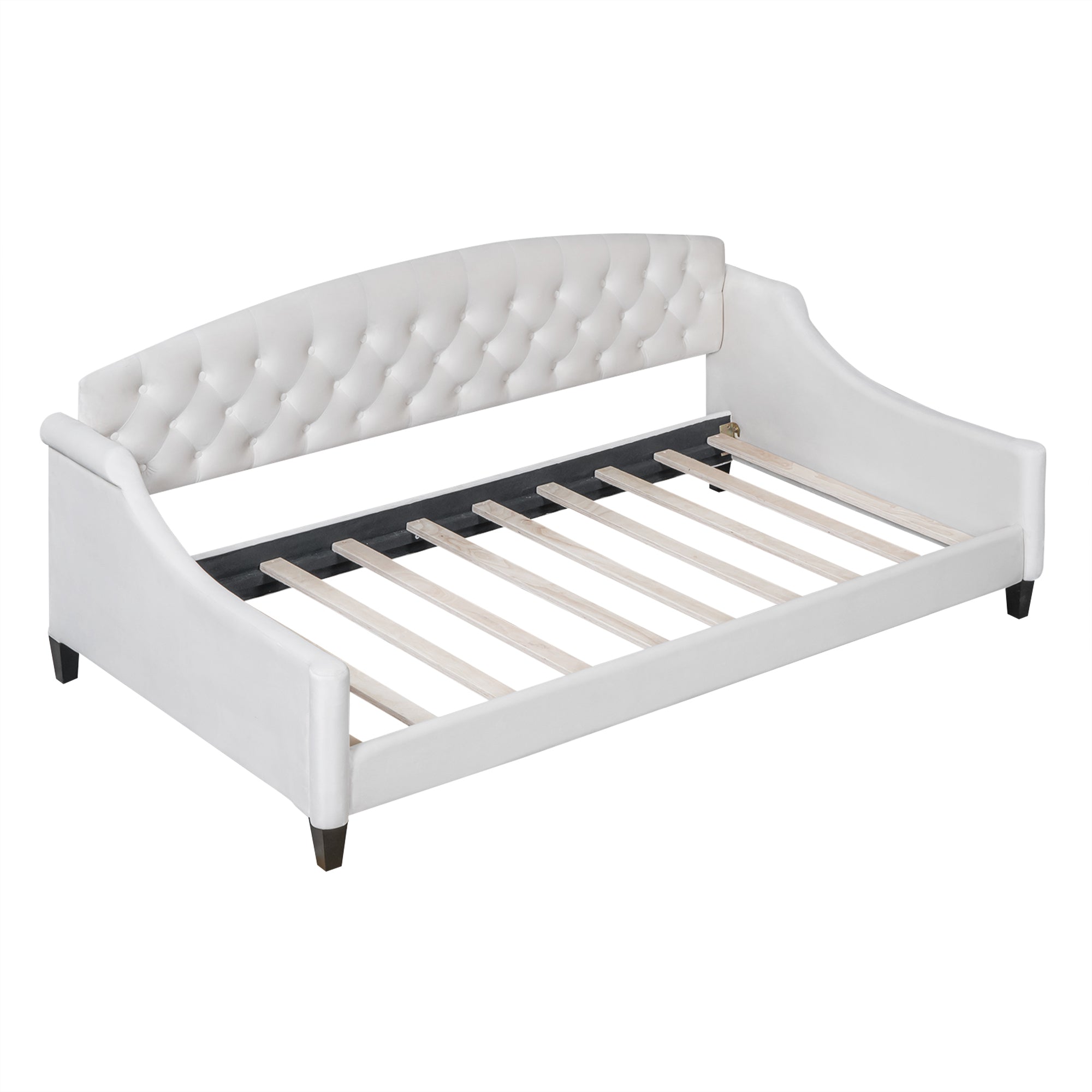 Modern Luxury Tufted Button Daybed,Twin,Beige - Atlantic Fine Furniture Melbourne FL