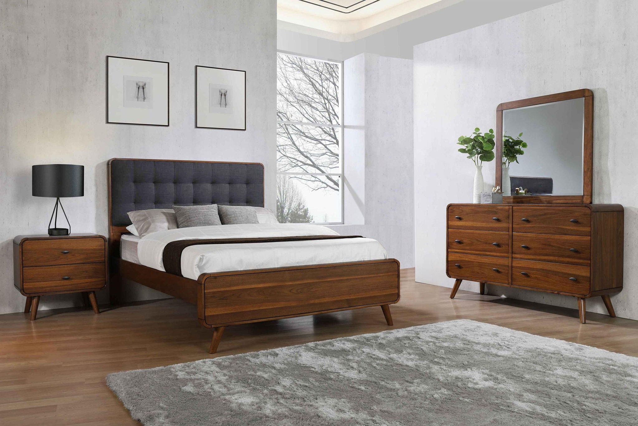 Robyn 4-piece California King Bedroom Set Dark Walnut