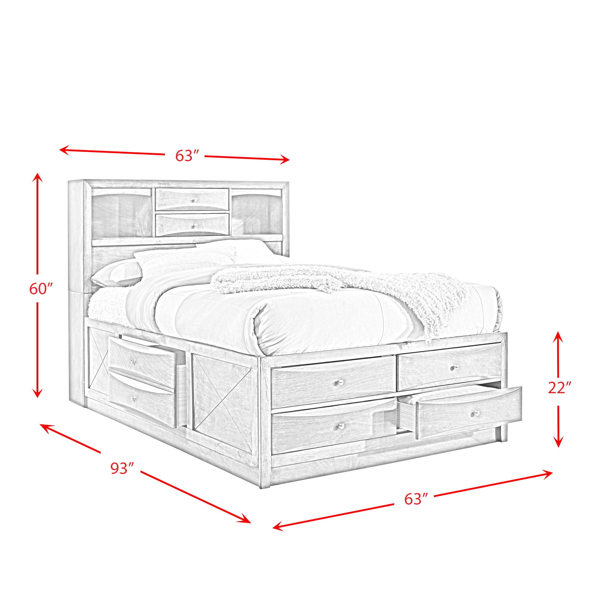 Emily Storage Bed in Dark Gray by Elements International, view 5