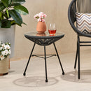 Nusa - Modern Rattan Side Table With Tempered Glass Top