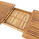 Modern Outdoor Dining Set With Expandable Acacia Wood Table
