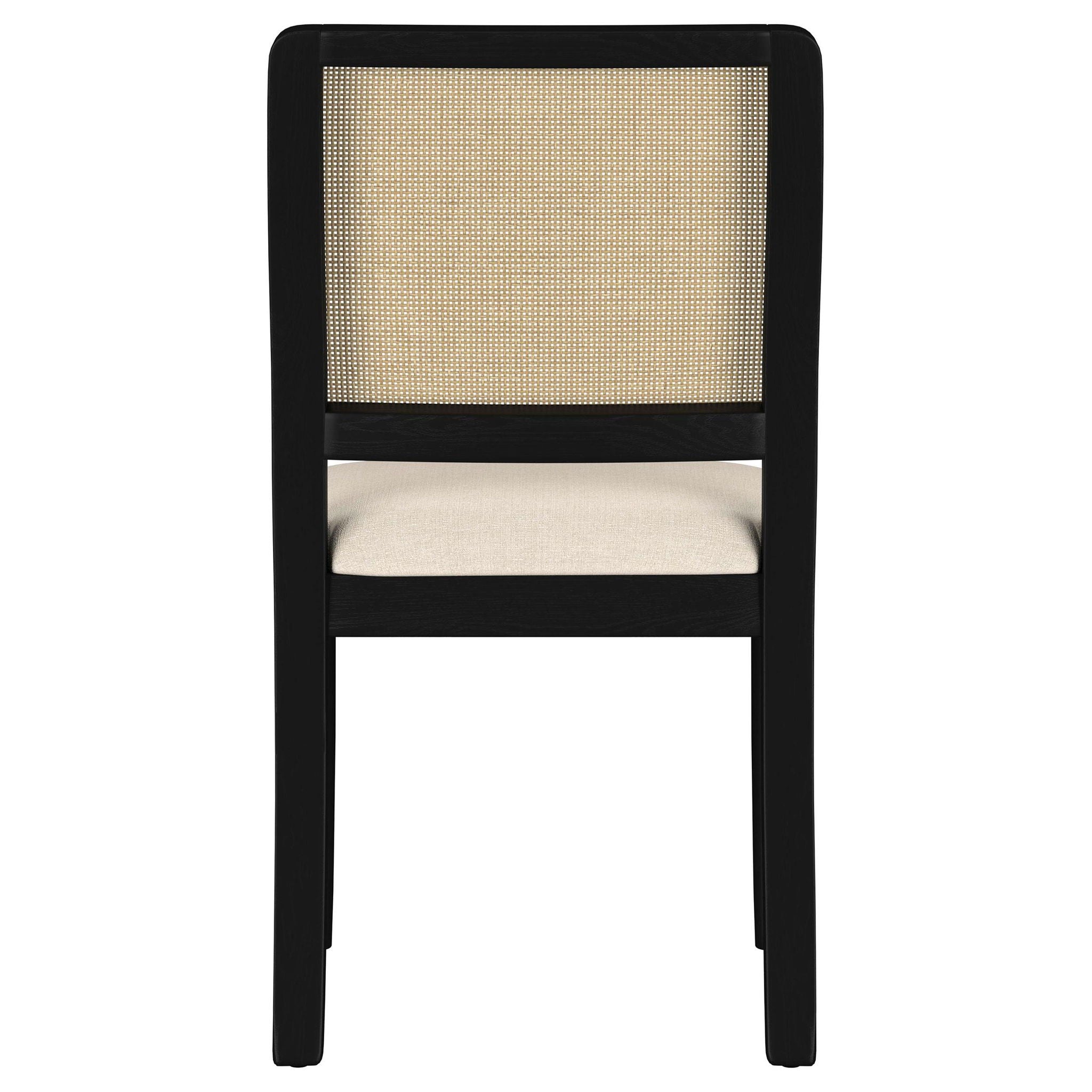 Arini Rattan Cane Dining Side Chair Black (Set of 2)