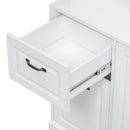 Bathroom Storage Cabinet With Tilt Out Hamper, Tall Free Standing Organizer With Drawers & Adjustable Shelves, Linen Tower With Steel Handles - White