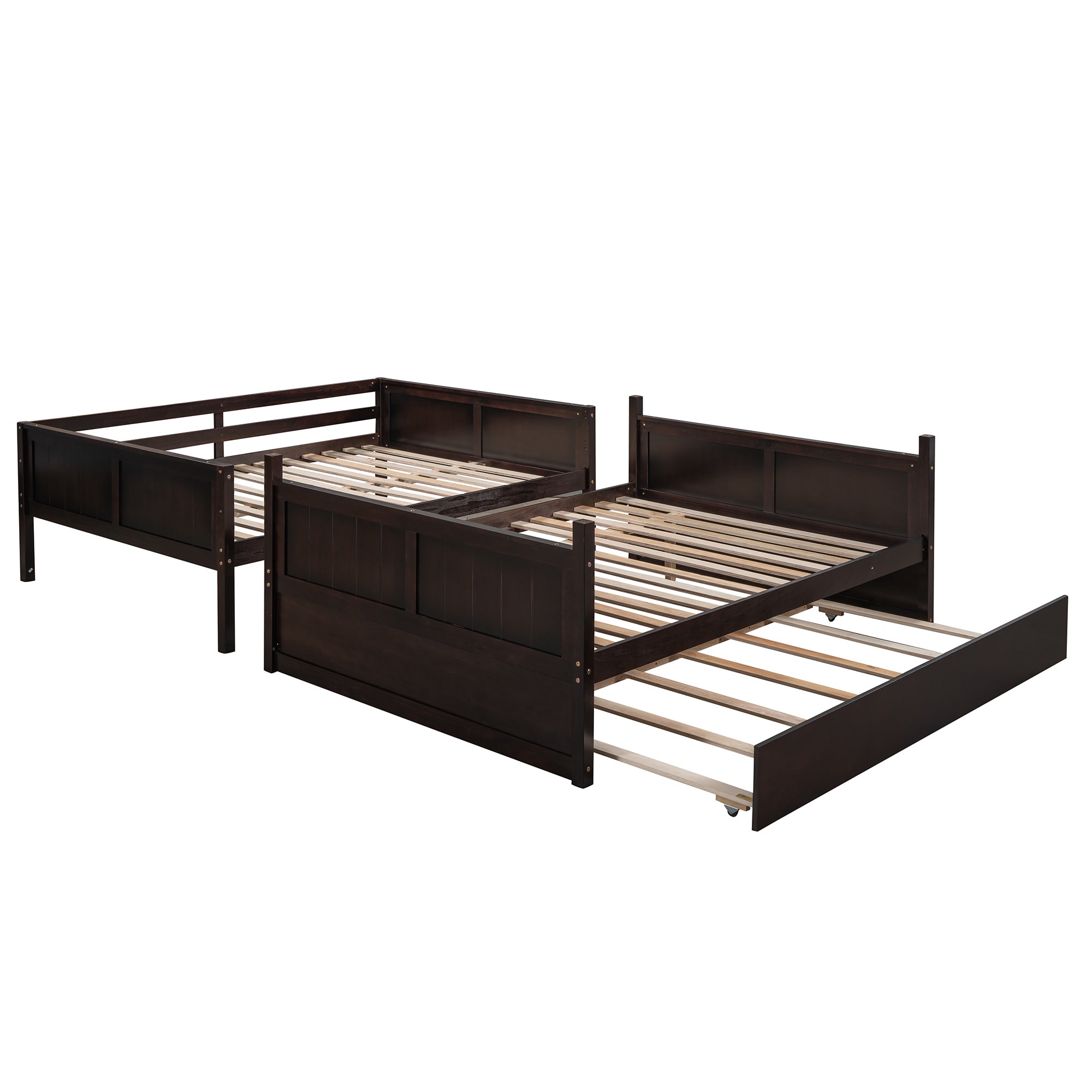 Full Over Full Bunk Bed with Twin Size Trundle, Espresso (old sku: LP000250AAP ) - Atlantic Fine Furniture Melbourne FL