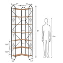 Industrial Style Corner Bookshelf With Thickened Iron Frame