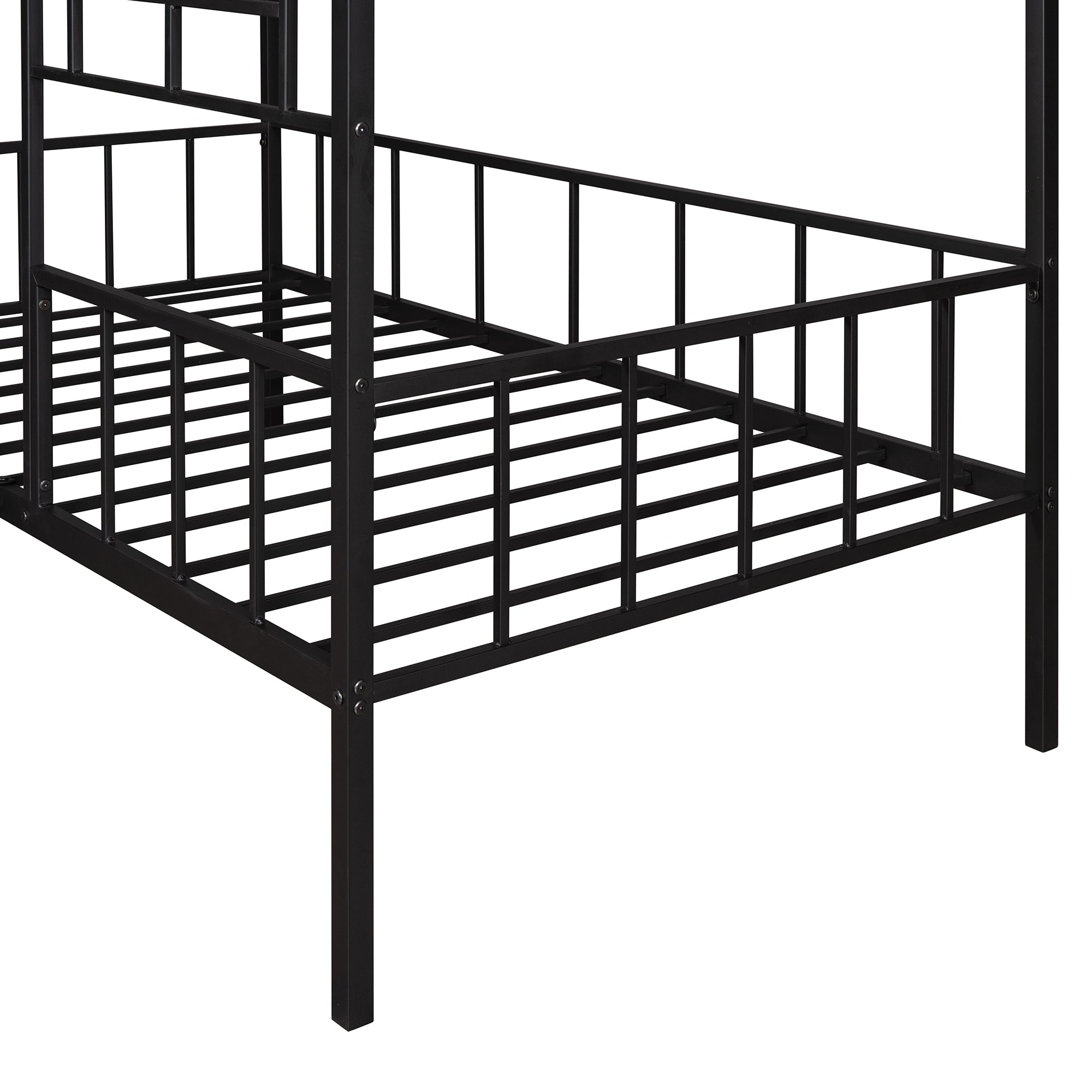 Metal House Bed Frame Twin Size with Slatted Support No Box Spring Needed Black - Atlantic Fine Furniture Melbourne FL