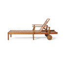 Perla - Chaise Lounge With Wheels And Customizable Cushion Options - Teak