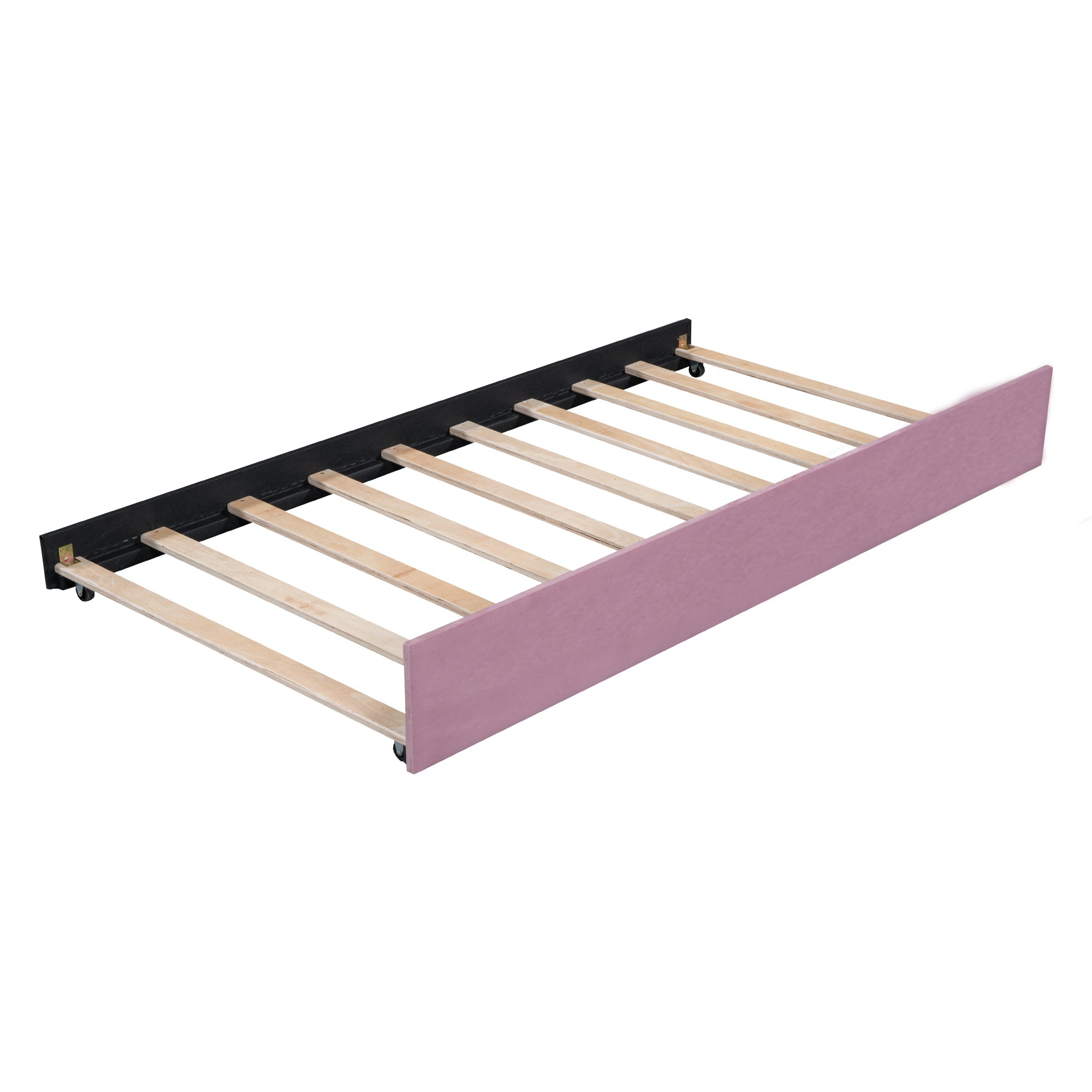 Twin Size Upholstered Daybed with Ergonomic Design Backrest and Trundle, Pink - Atlantic Fine Furniture Melbourne FL