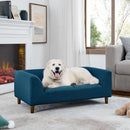 Modern Rectangular Pet Sofa With Backrest And Armrests For Small And Medium Dogs, Soft Cushion
